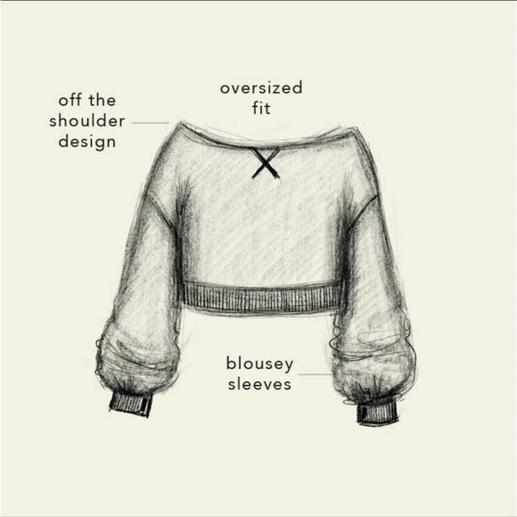 Blogilates Off the Shoulder Sweater In Cameo Blue 1X - Picture 5 of 9